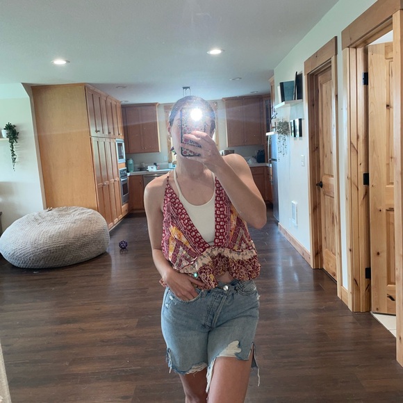 Free People Floral Flowy Tank Top Medium - Picture 5 of 6